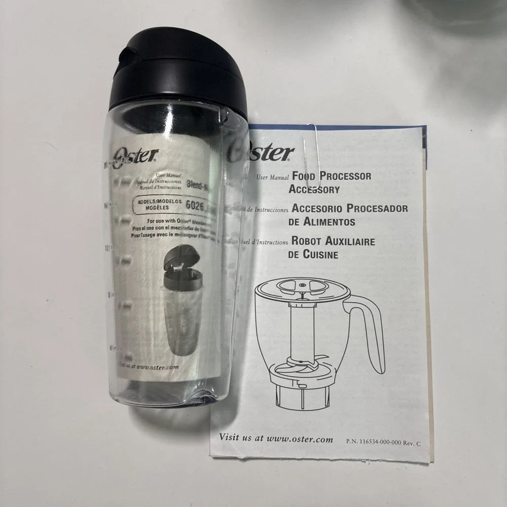 Oster 3-in-1  700W Blender Kitchen System Chrome Shaker Processor Pitcher EUC